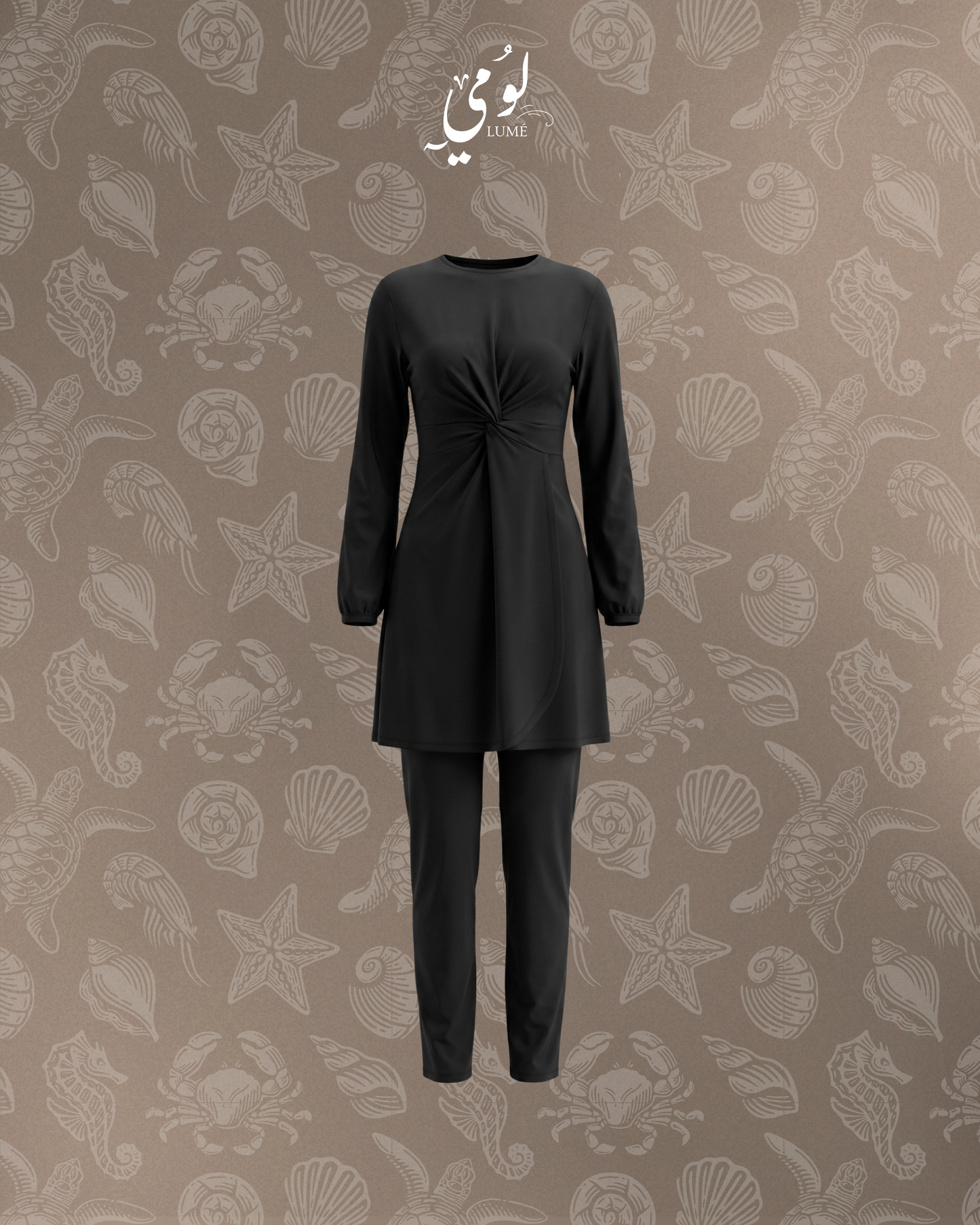 Elara Ruched Burkini Swimsuit