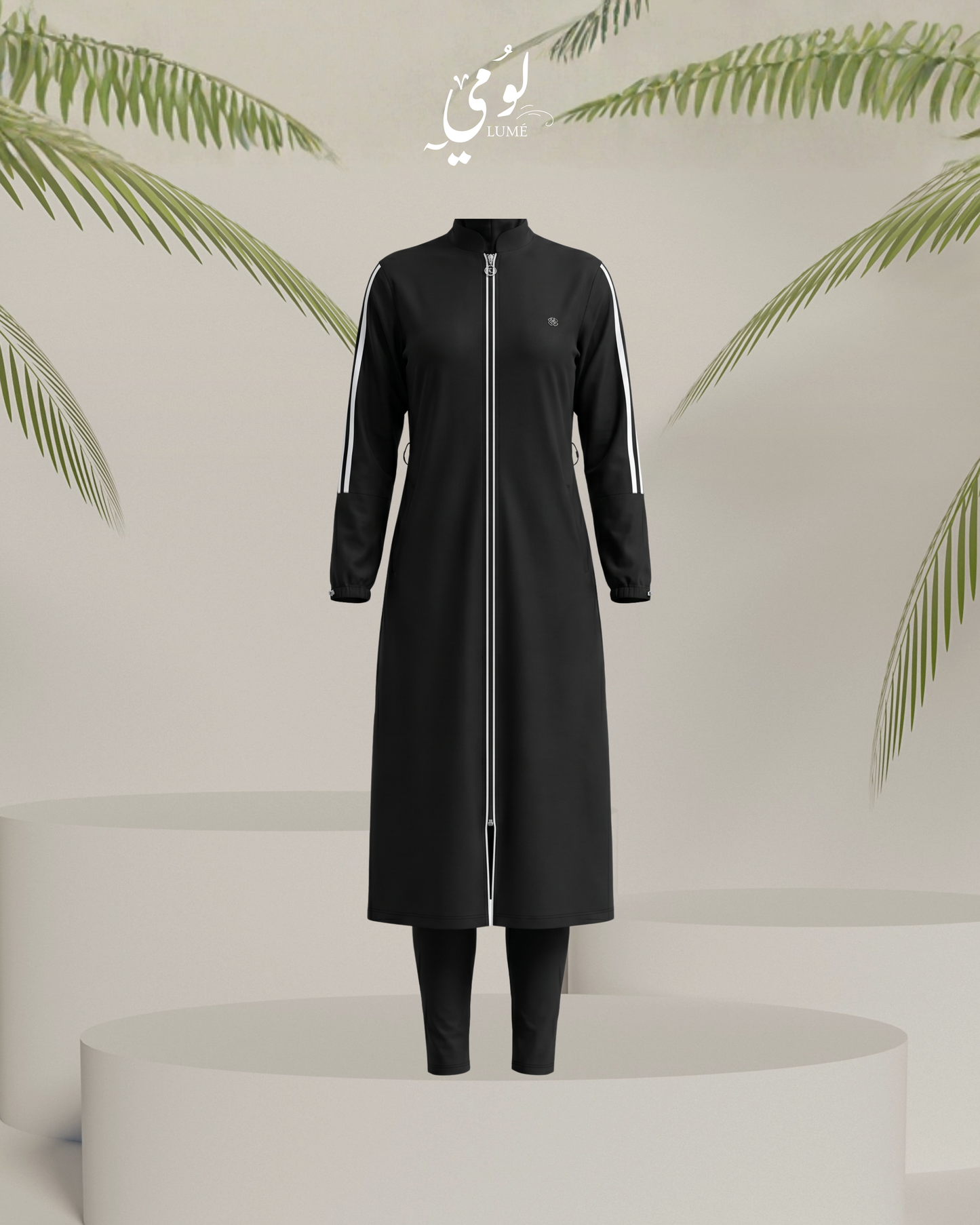 Aria Side-Stripe Burkini Swimsuit