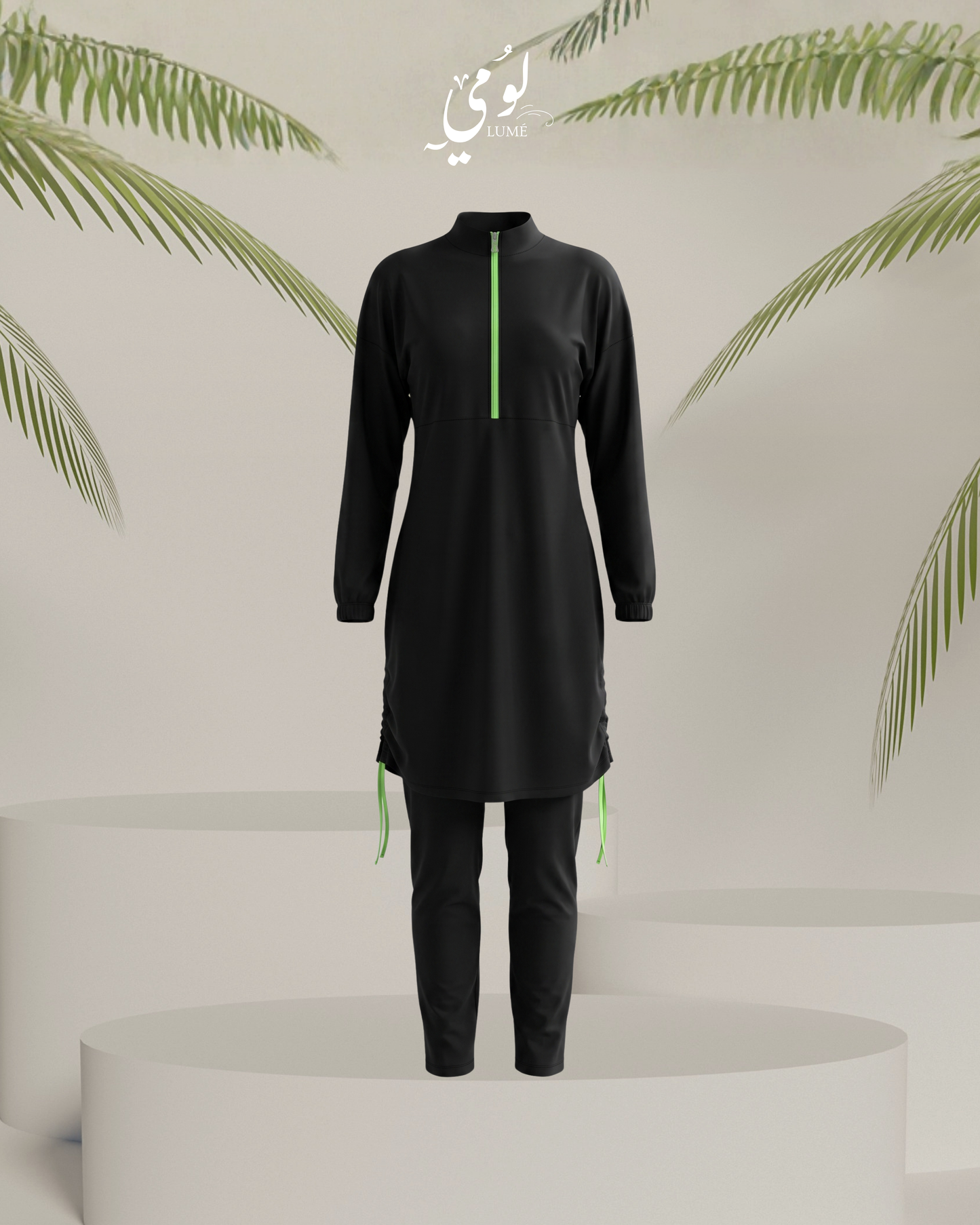 Nova Side-Drawstring Burkini Swimsuit