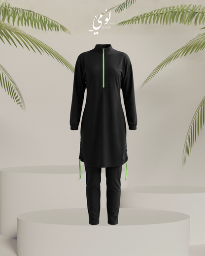 Nova Side-Drawstring Burkini Swimsuit