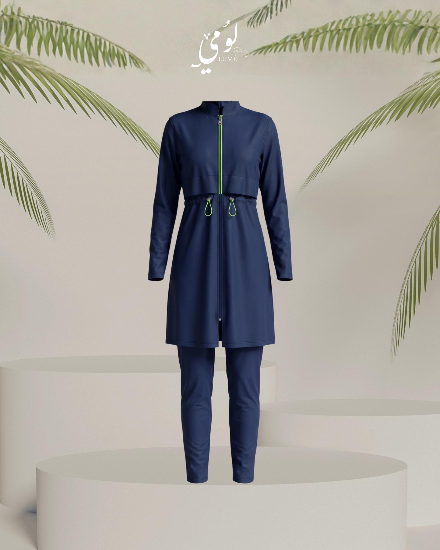 Zarelle Front-Zip Burkini Swimsuit
