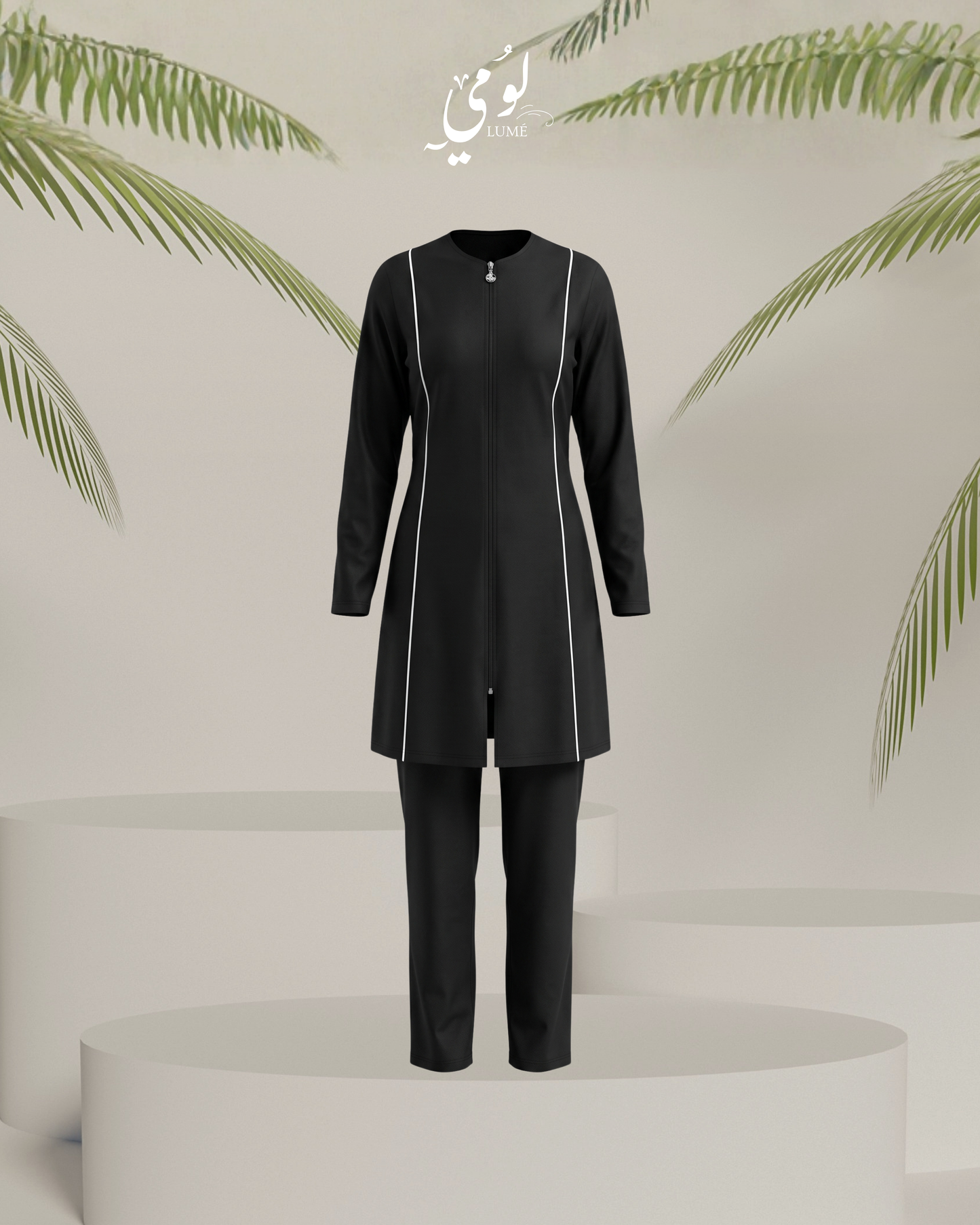 Elira Contrast-Trim Burkini Swimsuit