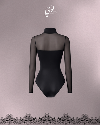 بودي لومي شبكي بياقة عالية