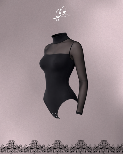 بودي لومي شبكي بياقة عالية