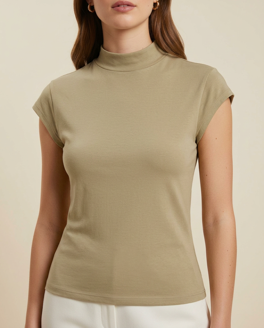 Elara Fitted Cap-Sleeve Top