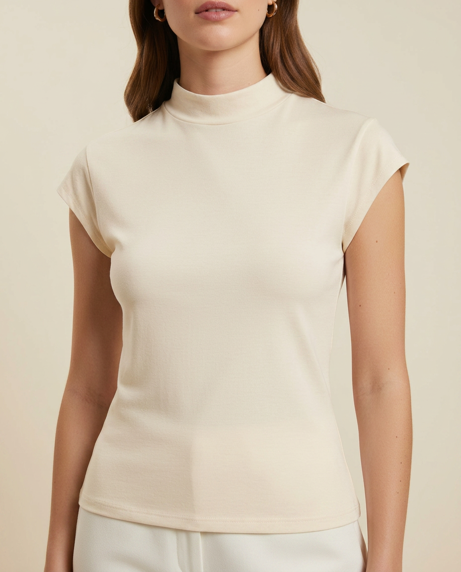 Elara Fitted Cap-Sleeve Top