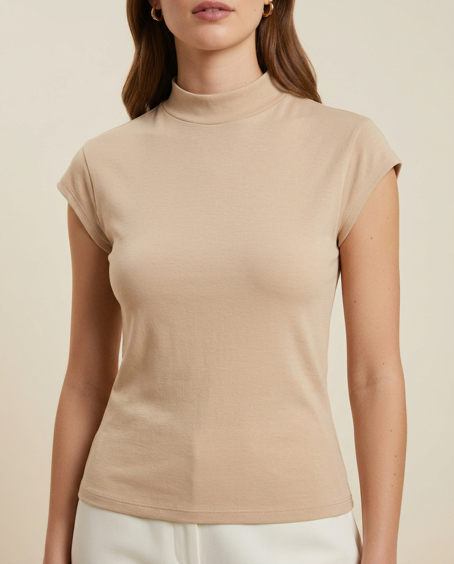 Elara Fitted Cap-Sleeve Top