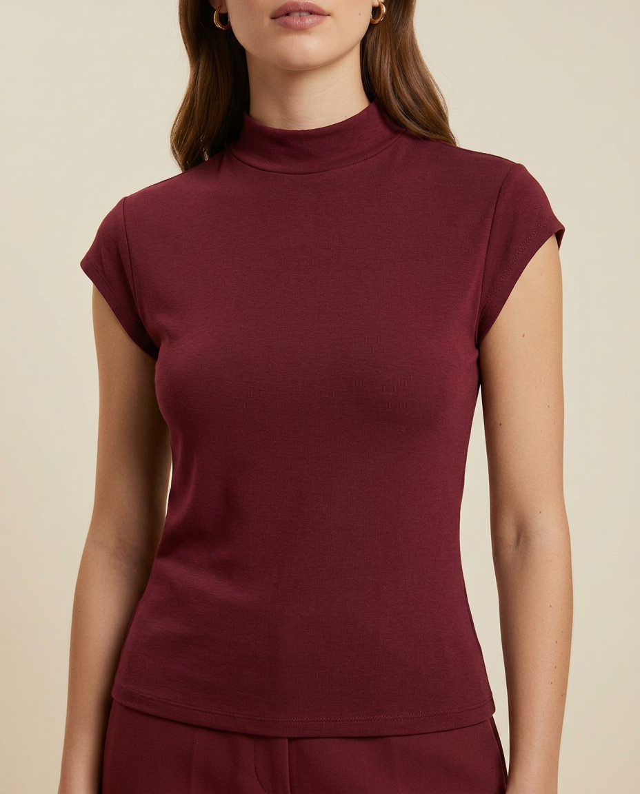 Elara Fitted Cap-Sleeve Top